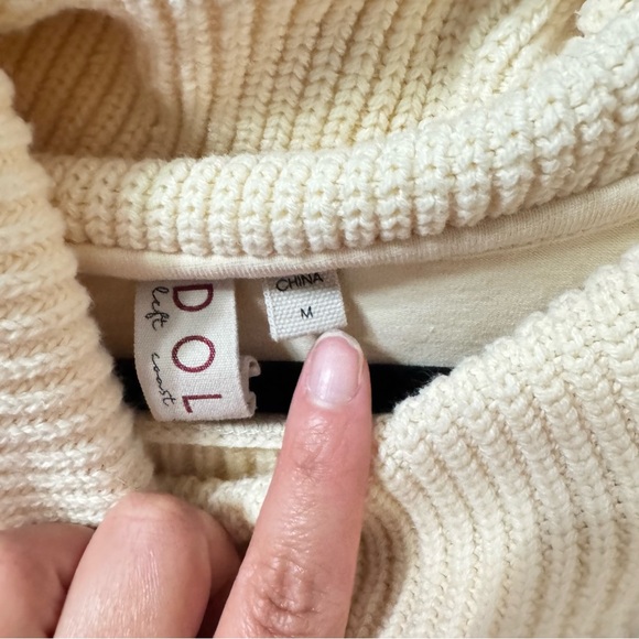 Anthropologie Dolan Left Coast Mixed Media Cowl Neck Cream Sweater M - Picture 8 of 9